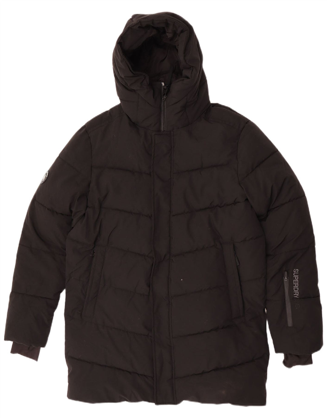 Superdry γυναικείο μπουφάν Parka με κουκούλα UK 14 Medium Black Winter