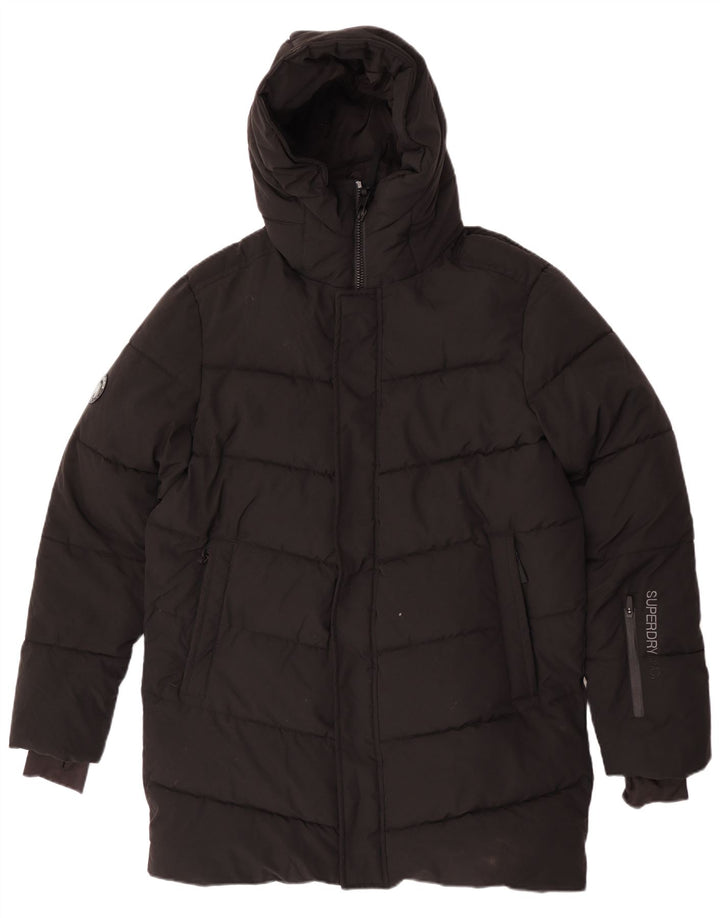 Superdry γυναικείο μπουφάν Parka με κουκούλα UK 14 Medium Black Winter
