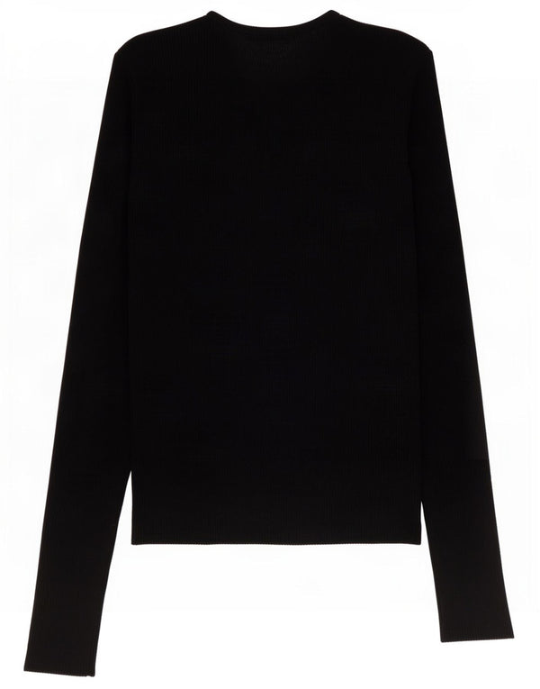 Zara Womens Crop Top Long Sleeve UK 12 Medium Black Viscose