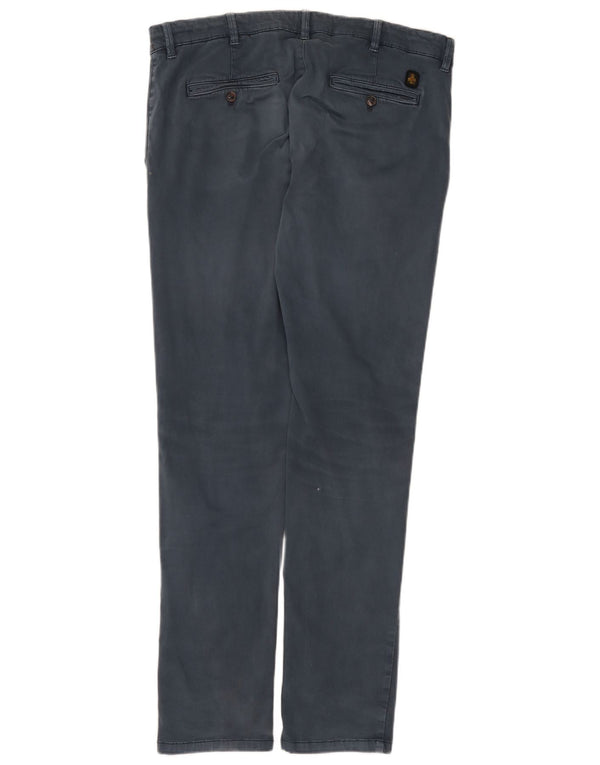 Refrigiwear Mens Slim Chino Trousers IT 52 XL W36 L32 Navy Blue Cotton