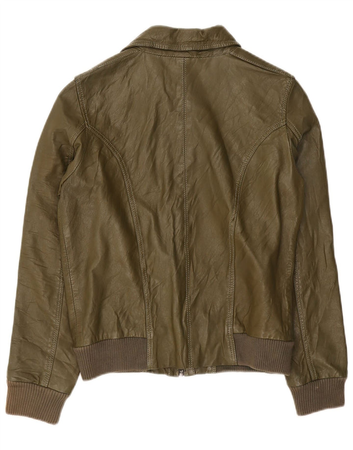 Freaky Nation Γυναικείο Δερμάτινο Μπουφάν UK 12 Medium Green