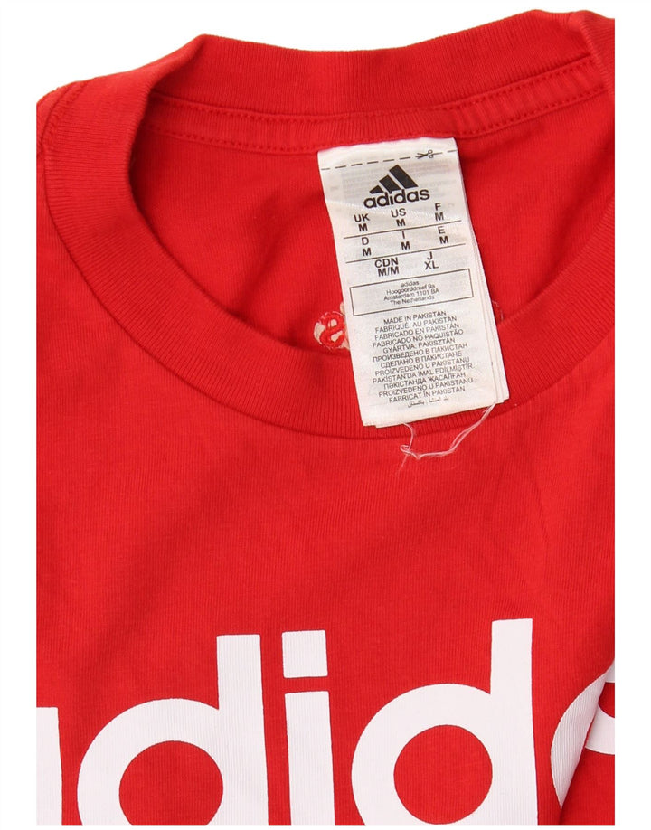 Ανδρικό γραφικό T-Shirt ADIDAS Top Μεσαίο κόκκινο βαμβακερό