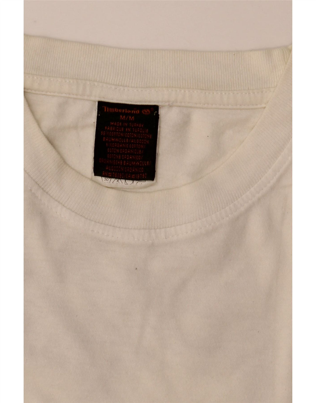 Ανδρικό γραφικό T-Shirt Timberland Top από μεσαίο λευκό βαμβακερό
