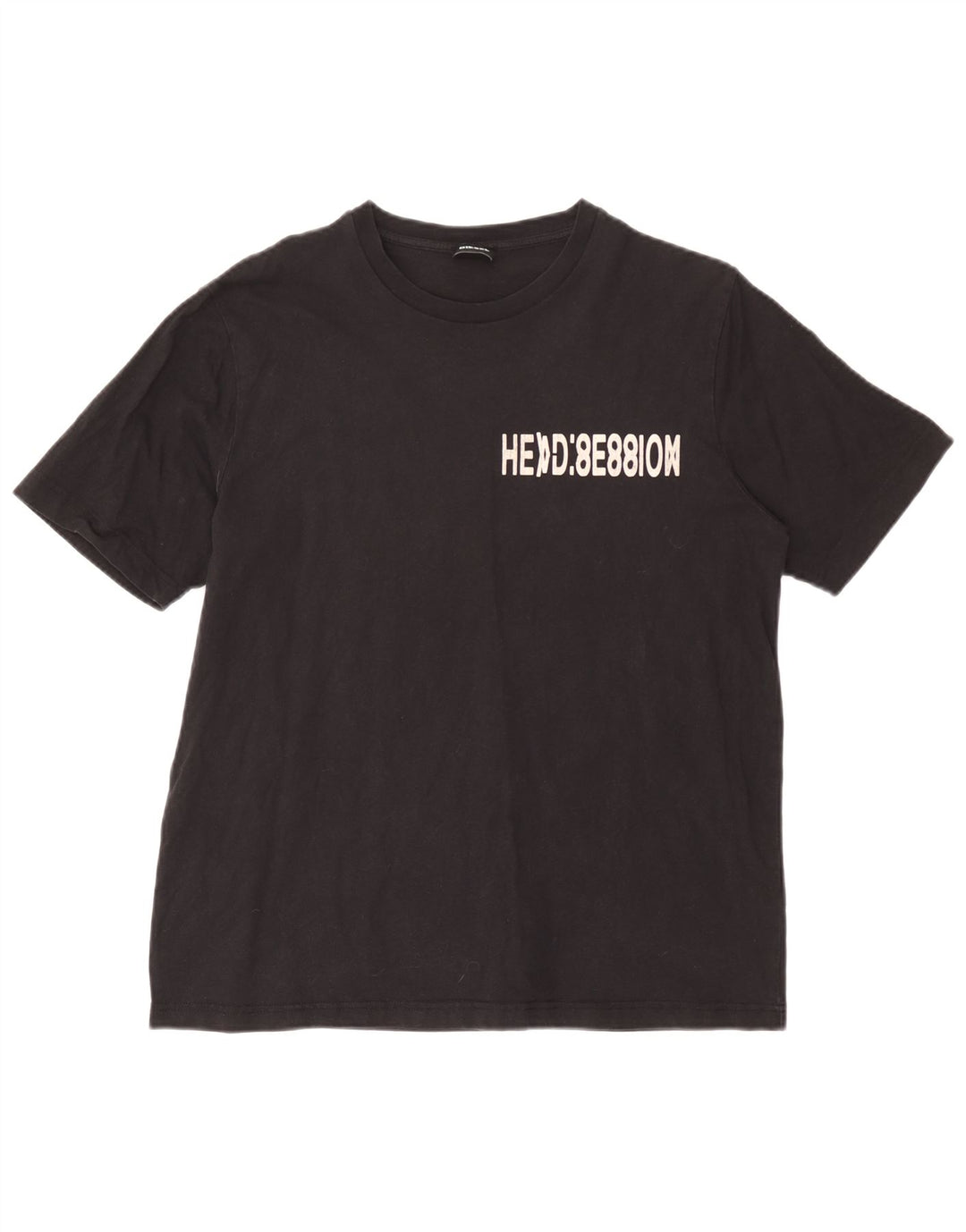 Ανδρικό γραφικό T-Shirt Diesel Top μεγάλο μαύρο βαμβακερό