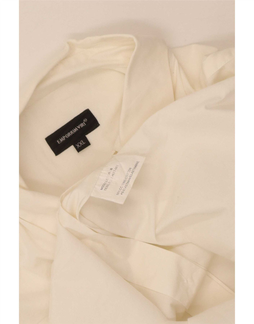 Emporium Viri Ανδρικό πουκάμισο 2XL Λευκό βαμβακερό