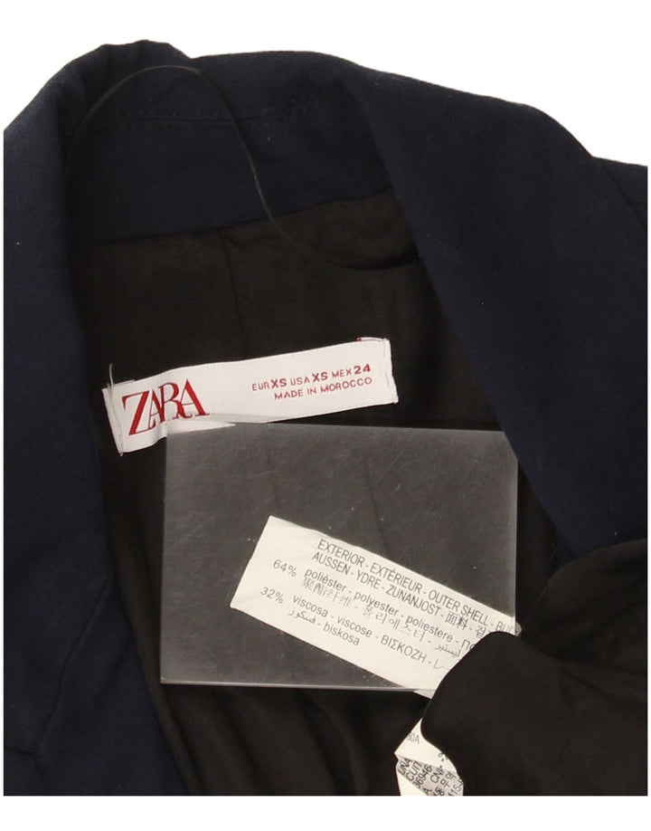 Zara Γυναικείο σακάκι 1 κουμπιού σακάκι UK 6 XS Navy Blue Polyester