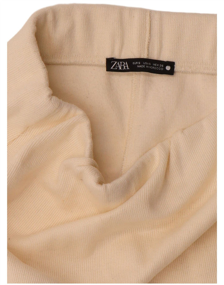 Zara Γυναικεία Πλεκτή Midi Φούστα Small W27 Off White
