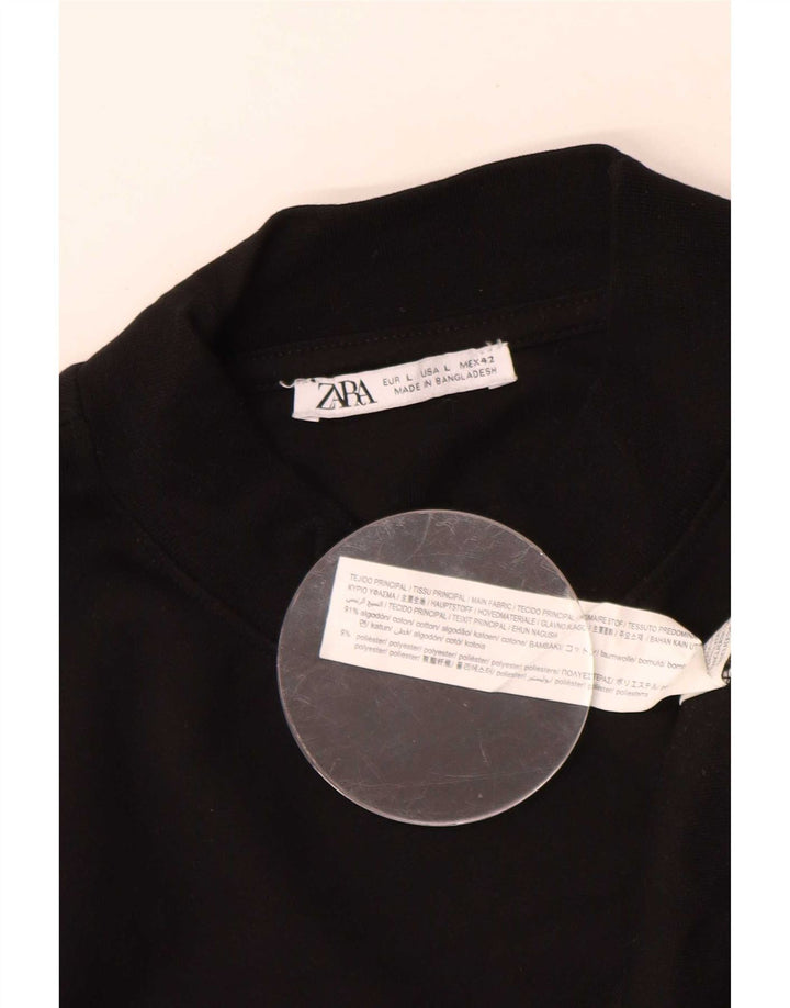 Zara Ανδρικό Φούτερ Jumper Μεγάλο Μαύρο Βαμβακερό