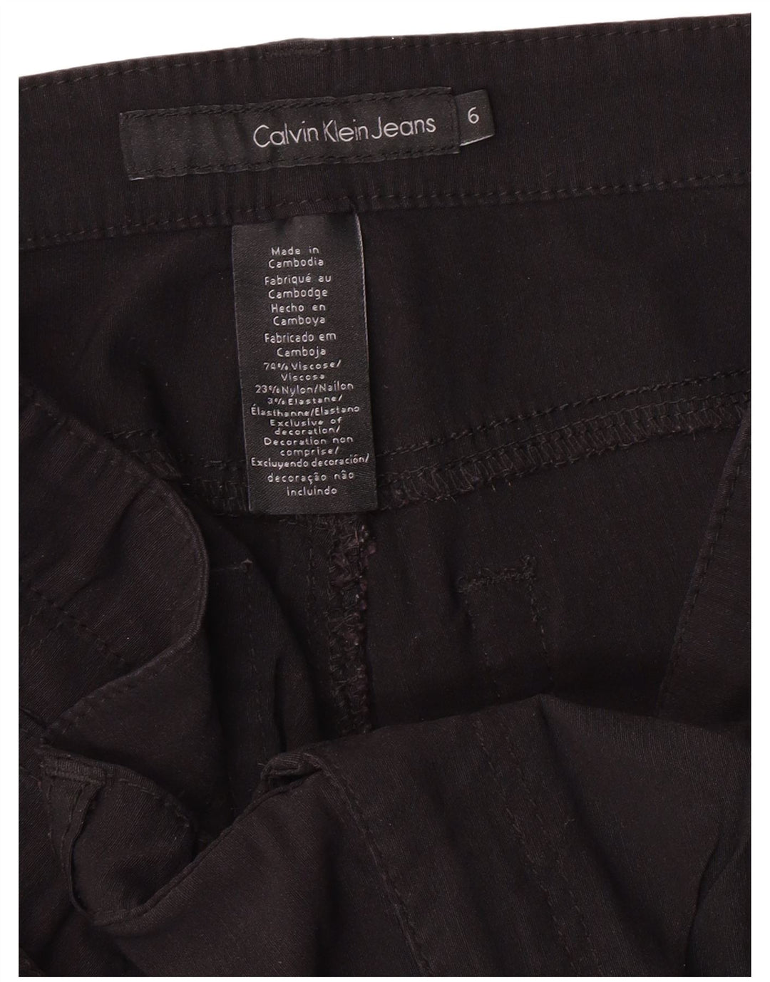 Calvin Klein Jeans Γυναικείο Casual Παντελόνι US 6 Small W32 L26 Black Classic