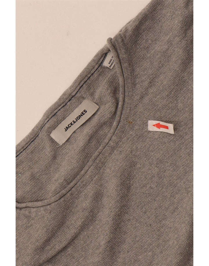 Jack & Jones Ανδρικό πουλόβερ με λαιμόκοψη 2XL γκρι