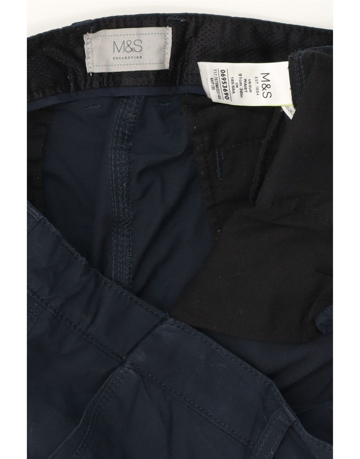 MARKS & SPENCER Ανδρικό σορτς Cargo W36 Large Navy Blue Polyester