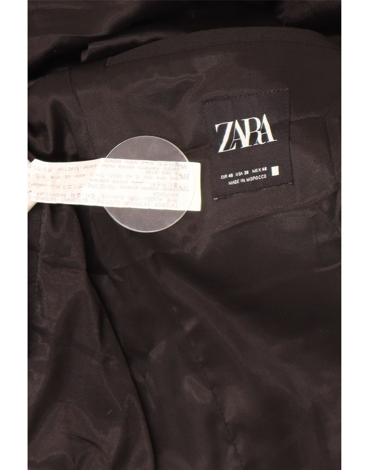 Zara Ανδρικό τζάκετ μπλέιζερ με 2 κουμπιά EU 48 Μεσαίο μαύρο πολυεστέρα