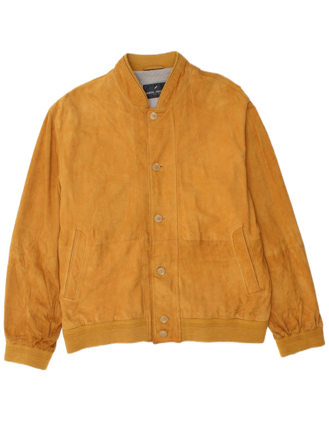 Daniel Hechter Ανδρικό Suede Bomber Jacket IT 54 2XL Yellow Leather