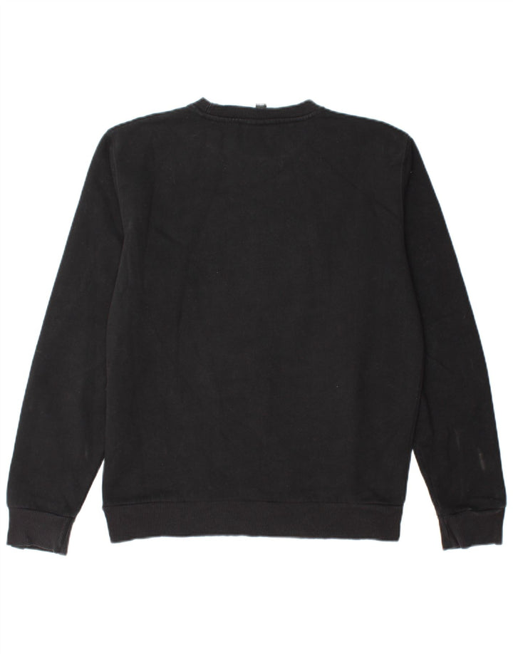 ELLESSE Womens Oversized Graphic Sweatshirt Jumper UK 10 Small  Black