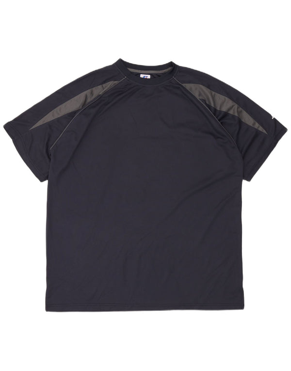 Ανδρικό ψηλό μπλουζάκι RUSSELL ATHLETIC Top 2XL Navy Blue Colorblock Πολυεστέρας