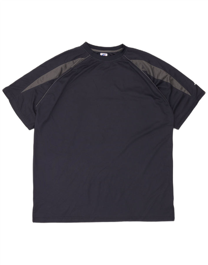 Ανδρικό ψηλό μπλουζάκι RUSSELL ATHLETIC Top 2XL Navy Blue Colorblock Πολυεστέρας