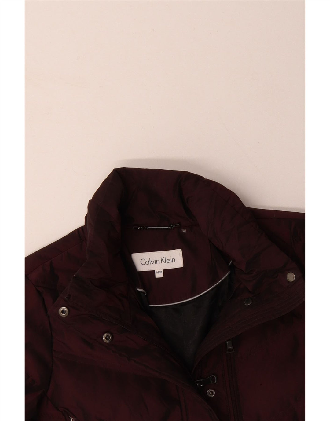 CALVIN KLEIN Γυναικείο μπουφάν με επένδυση UK 14 Medium Maroon Πολυεστέρας
