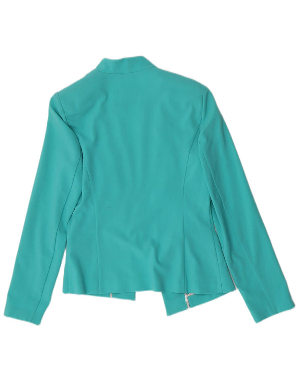 Marks & Spencer Womens Open Blazer Jacket UK 8 Small Turquoise Polyester