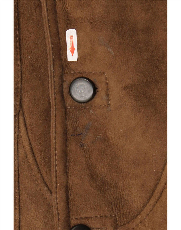 Vintage Ανδρικό Shearling Jacket UK 40 Large Brown Shearling