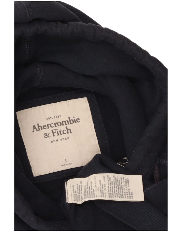 ABERCROMBIE & FITCH Γυναικεία Νέα Υόρκη Hoodie Jumper UK 10 Small Navy Blue