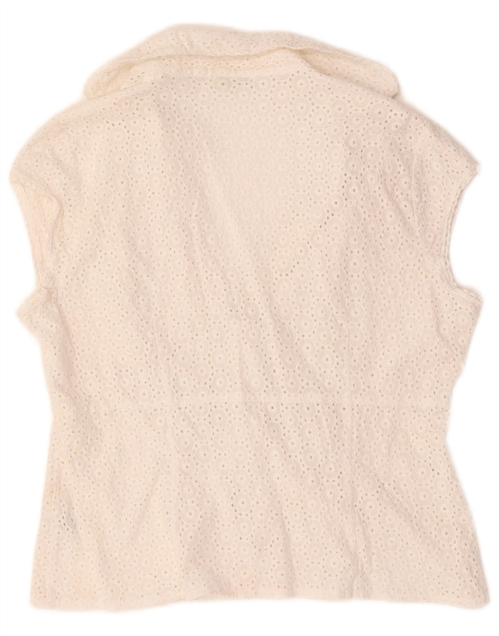 Marks & Spencer Womens See Through Shirt Μπλούζα UK 16 Large White