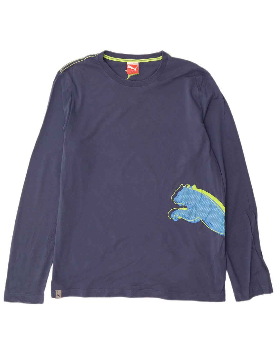 Ανδρικό γραφικό μπλουζάκι Puma με μακρυμάνικο μεγάλο μπλε ναυτικό βαμβακερό