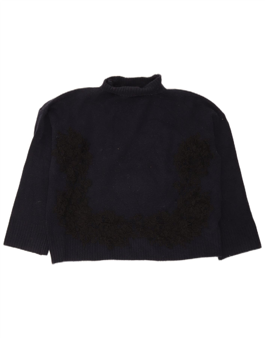 Marks & Spencer Γυναικείο πουλόβερ με ρολό λαιμόκοψη UK 14 Medium Navy Blue