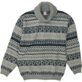 VINTAGE Womens Roll Neck Jumper Sweater UK 14 Medium Blue Fair Isle Vintage Vintage and Second-Hand Vintage from Messina Hembry 