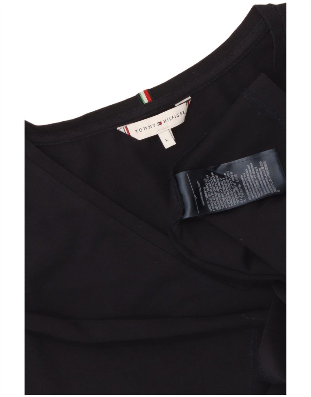 TOMMY HILFIGER Γυναικείο T-Shirt Top UK 14 Large Navy Blue από βαμβάκι