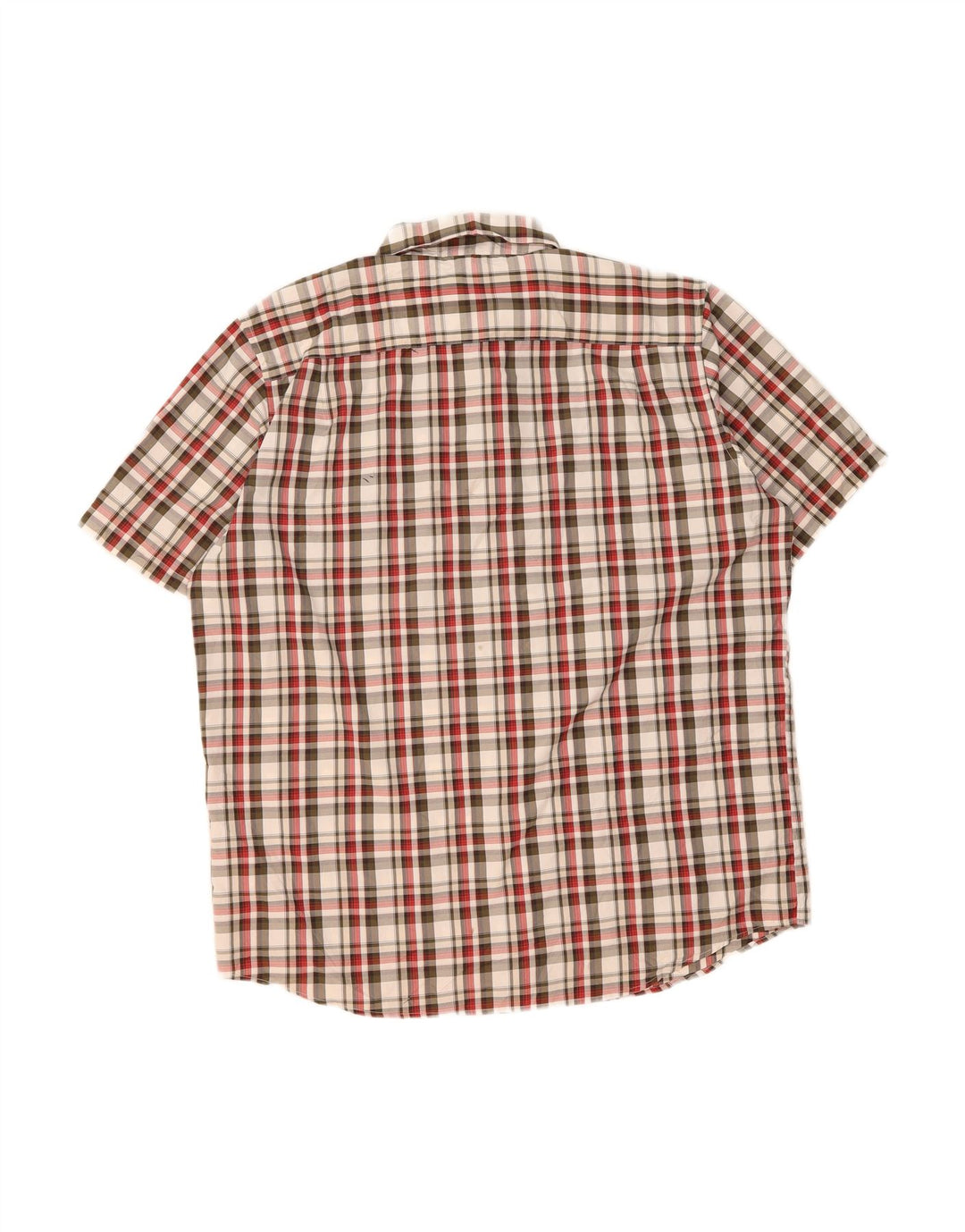 CHAPS Mens Big & Tall Short Sleeve Shirt XL Green Check Polyester