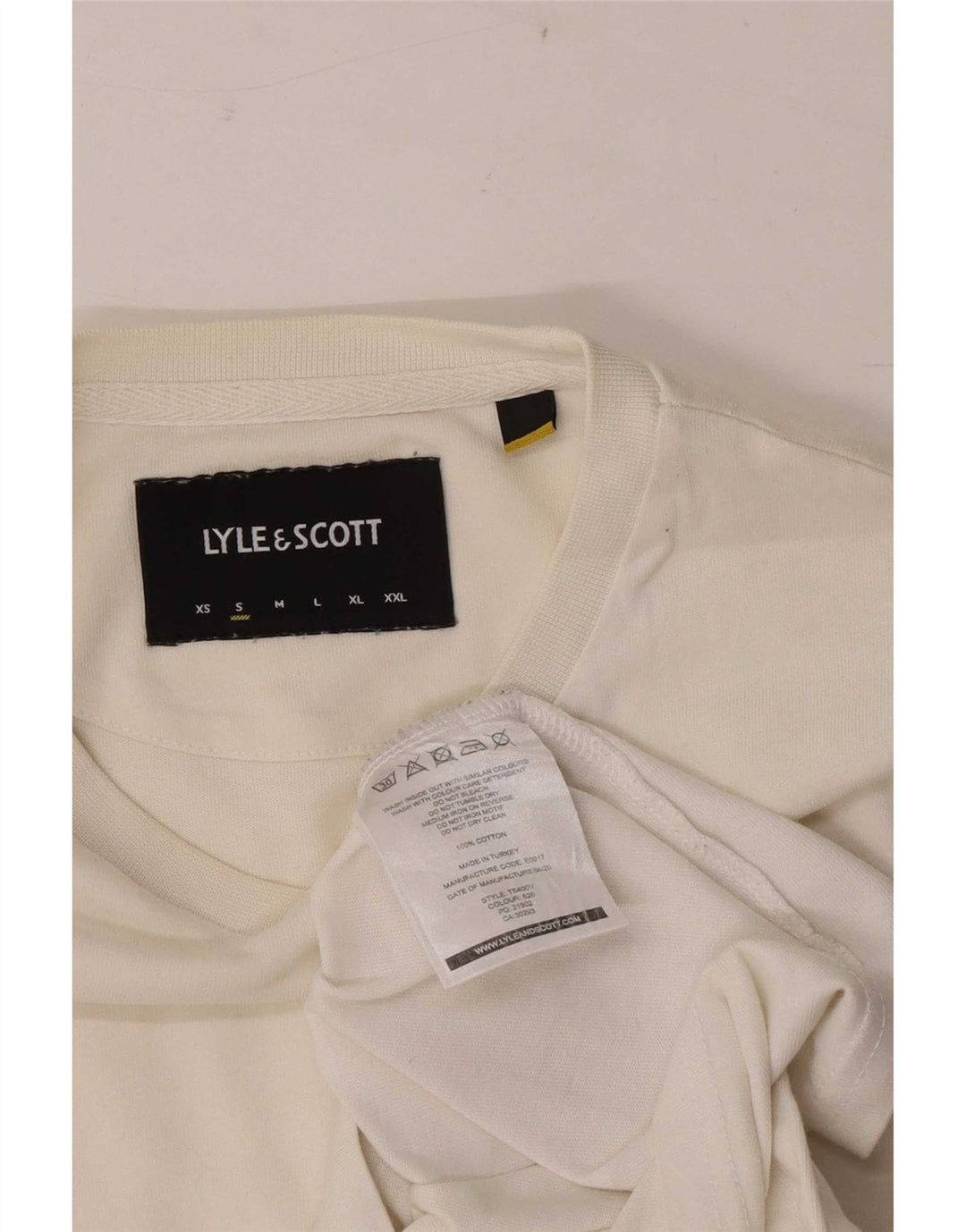 Lyle & Scott Ανδρικό T-Shirt Top Μικρό λευκό βαμβακερό