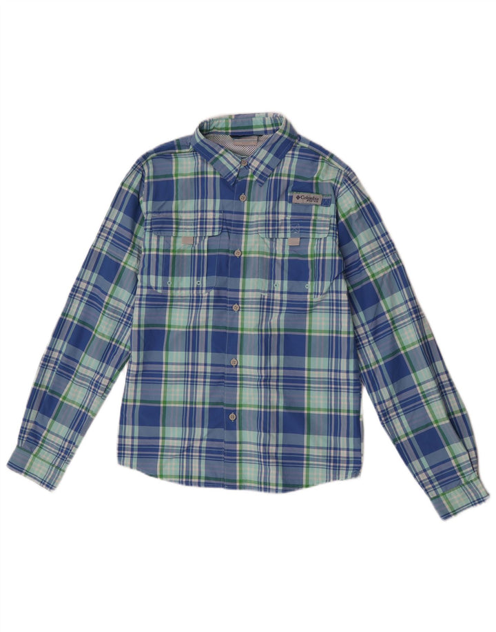 Μπλουζάκι Columbia Boys 11-12 Years Large Blue Check Nylon