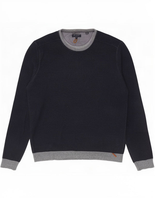 Ανδρικό πουλόβερ με λαιμόκοψη Ted Baker, μέγεθος 5 XL, μπλε μπλε χρώματος