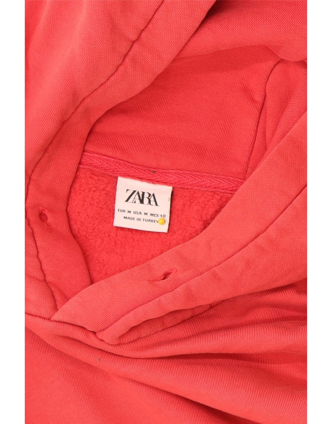 Zara Ανδρικό Hoodie Jumper Μεσαίο κόκκινο βαμβακερό