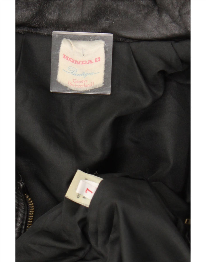HONDA Ανδρικό Δερμάτινο Μπουφάν UK 40 Μεγάλο Δερμάτινο Μαύρο