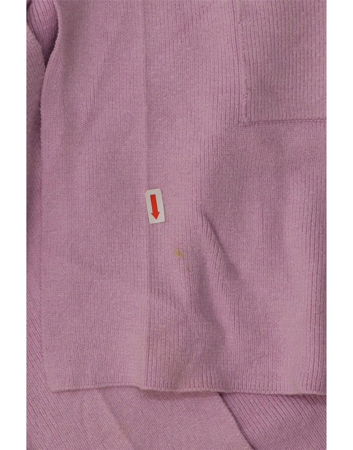 Marks & Spencer Γυναικείο Longline ανοιχτό πουλόβερ ζακέτα UK 12 Medium Pink