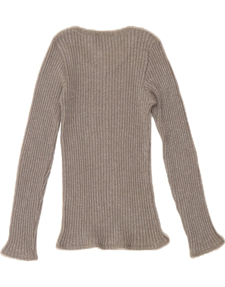 ONYX Womens Crew Neck Jumper Sweater UK 8 Small Silver Wool Vintage Onyx and Second-Hand Onyx from Messina Hembry 