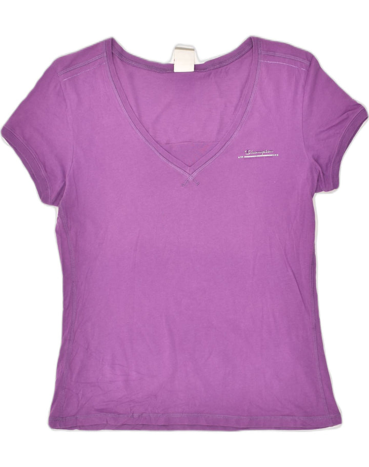 CHAMPION Womens T-Shirt Top UK 18 XL Purple Cotton | Vintage Champion | Thrift | Second-Hand Champion | Used Clothing | Messina Hembry 