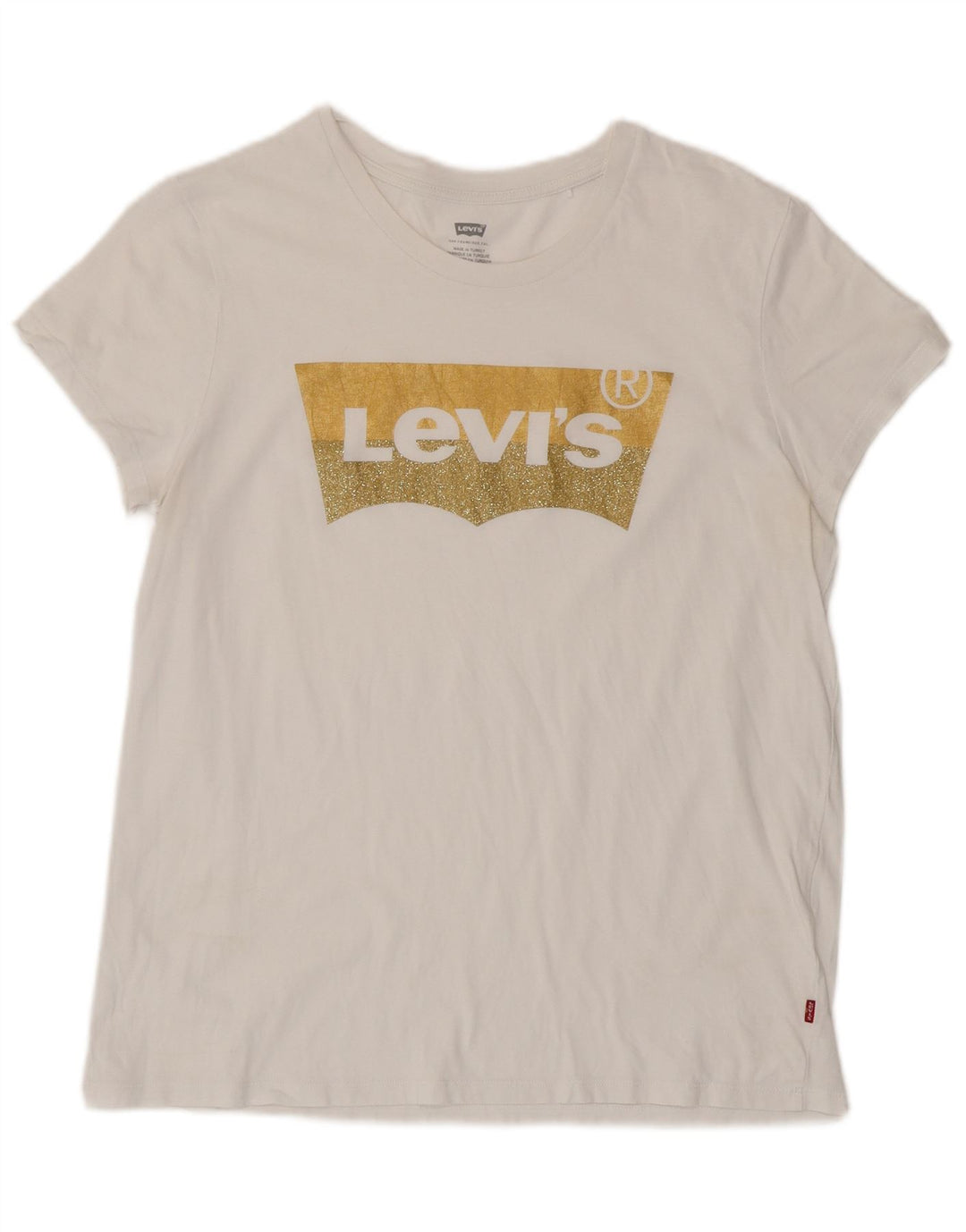 Γυναικείο γραφικό T-Shirt LEVI'S Top UK 16 Large White