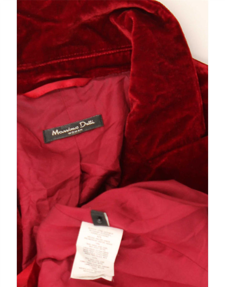Massimo Dutti Γυναικείο βελούδινο σακάκι μπλέιζερ EU 44 XL κόκκινο βισκόζης με 1 κουμπί