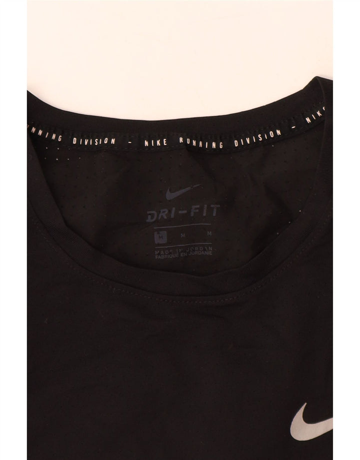 Ανδρικό γραφικό μπλουζάκι NIKE Dri Fit Τοπ μεσαίου μαύρου πολυεστέρα