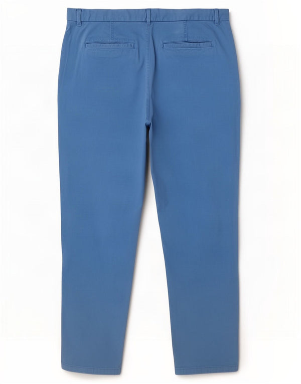 Marks & Spencer Womens Slim Chino Trousers UK 20 2XL W40 L30 Blue Cotton