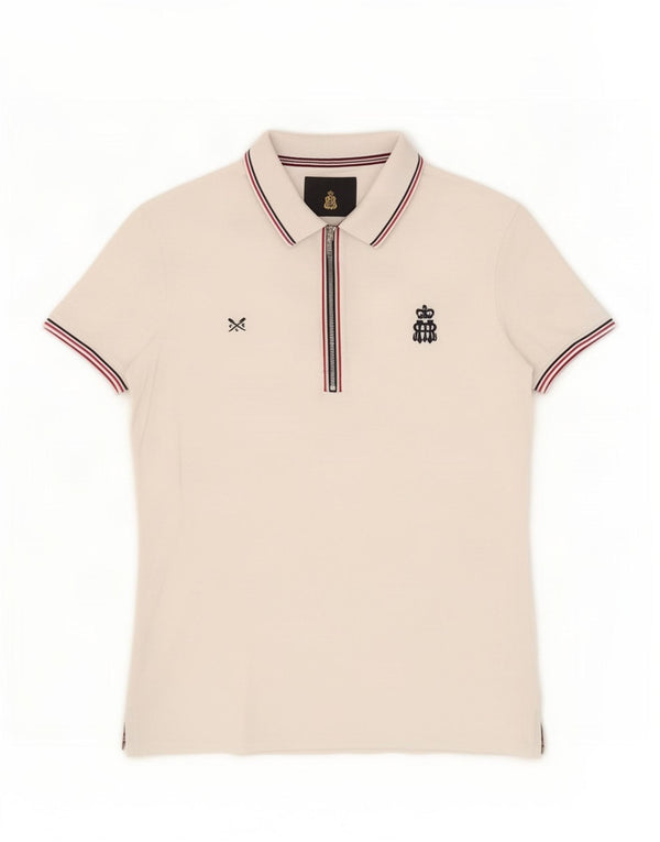 Crew Clothing Γυναικείο πουκάμισο πόλο UK 12 Medium White Colourblock