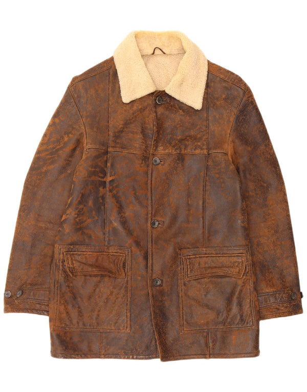 Ανδρικό Shearling Jacket Marlboro Classics UK 42 XL Brown Sheepskin