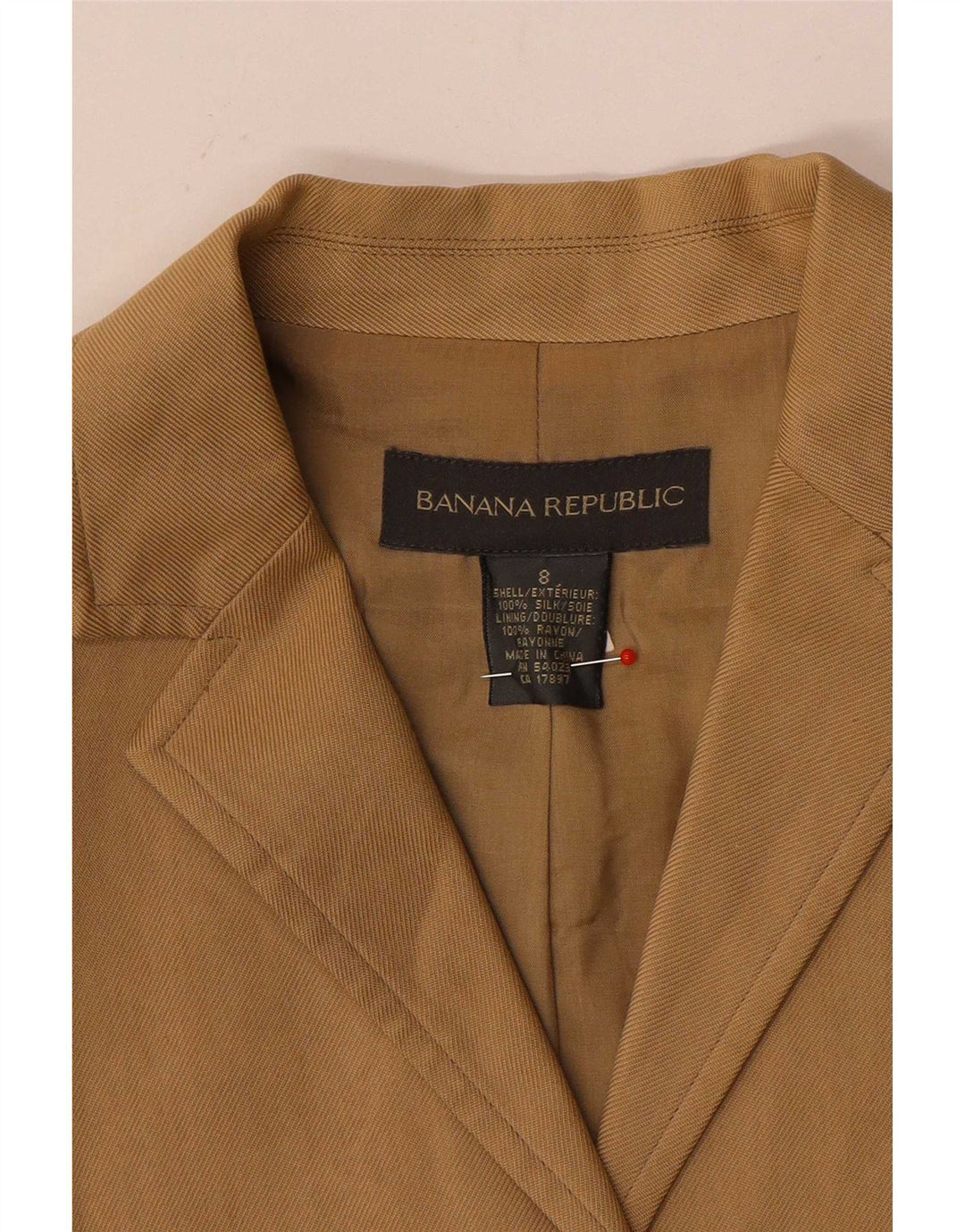 Banana Republic Γυναικείο σακάκι 3 κουμπιών UK 8 Small Beige Silk
