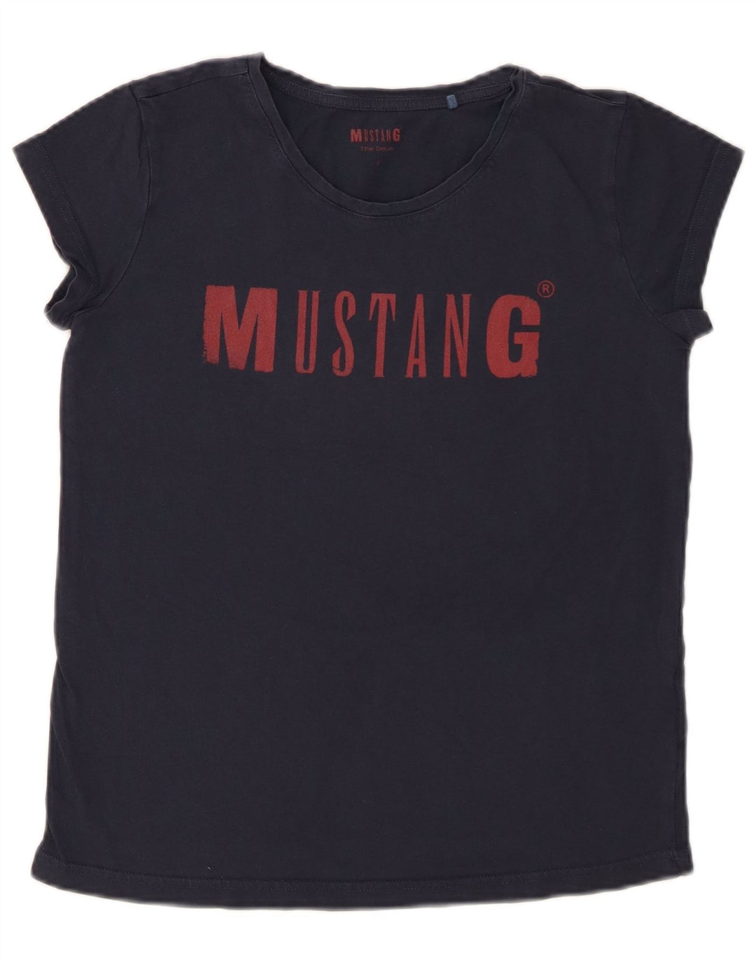 Γυναικείο γραφικό μπλουζάκι MUSTANG τοπ UK 10 Small Navy Blue από βαμβάκι