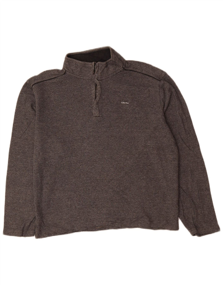 CALVIN KLEIN Γυναικείο φούτερ με φερμουάρ με φερμουάρ Jumper UK 12 Medium Grey