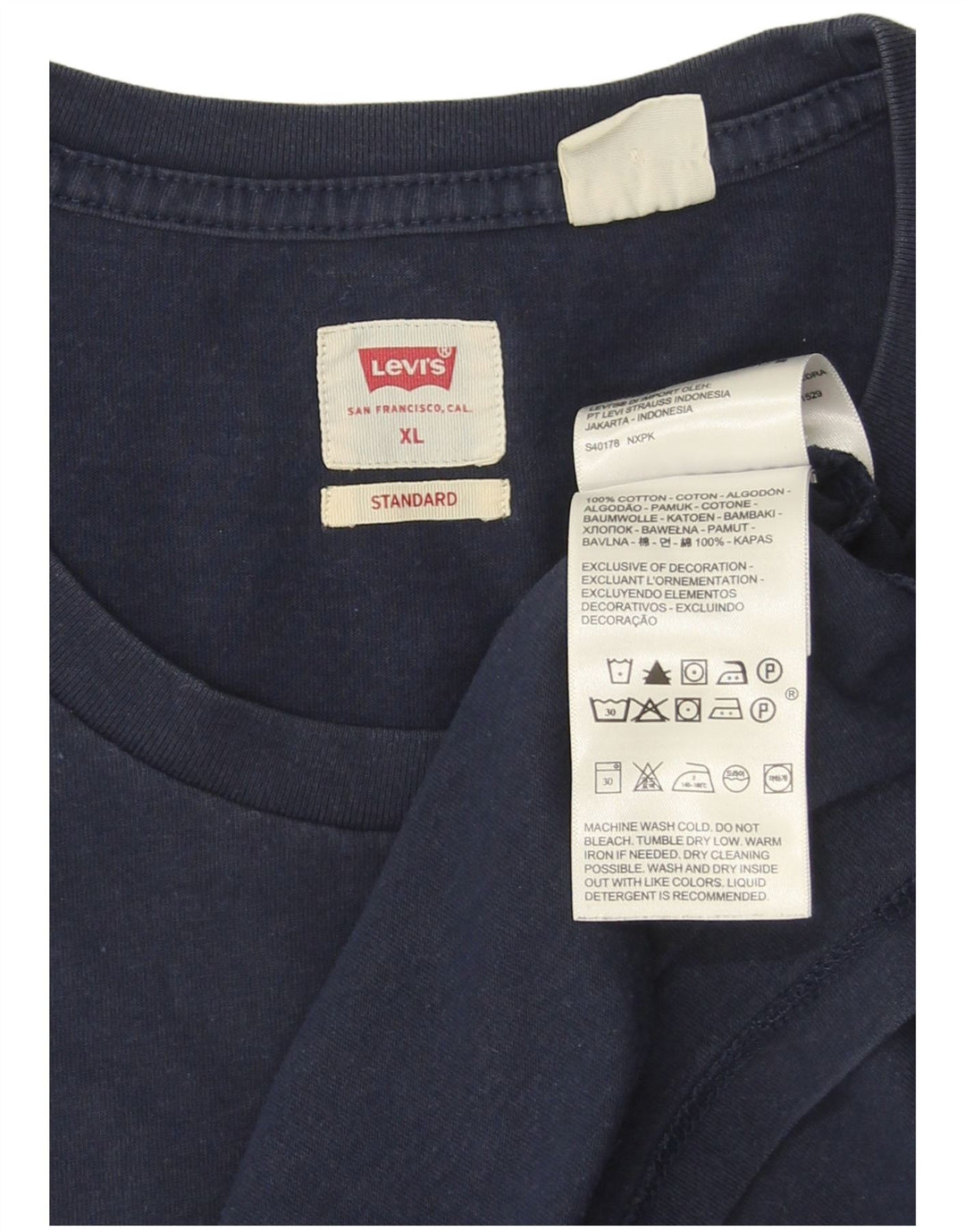 Ανδρικό T-Shirt Levi's Top XL Navy Blue Cotton