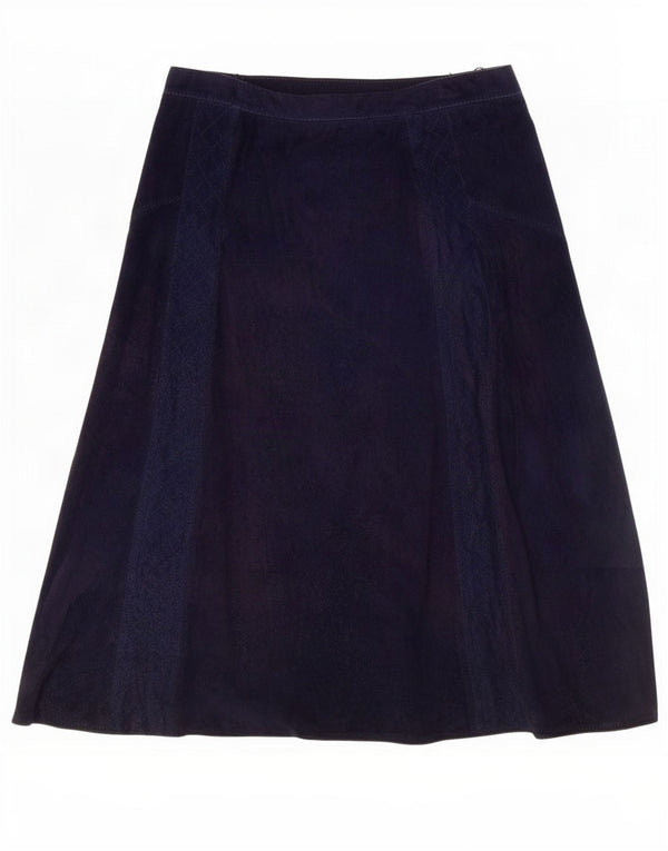 Vintage Womens Suede A-Line Skirt Medium W30 Navy Blue
