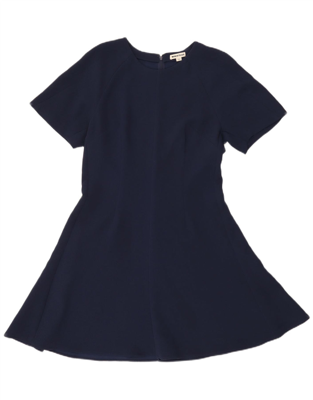 Whistle Γυναικείο κοντομάνικο φόρεμα A-Line UK 14 Medium Navy Blue Polyester